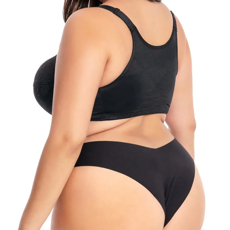 Front Buckle Lace Wireless Bra