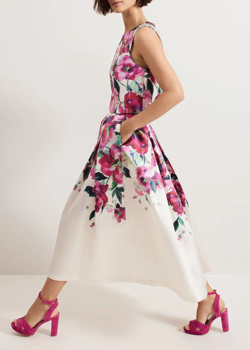 Elegant Floral Half-Dress
