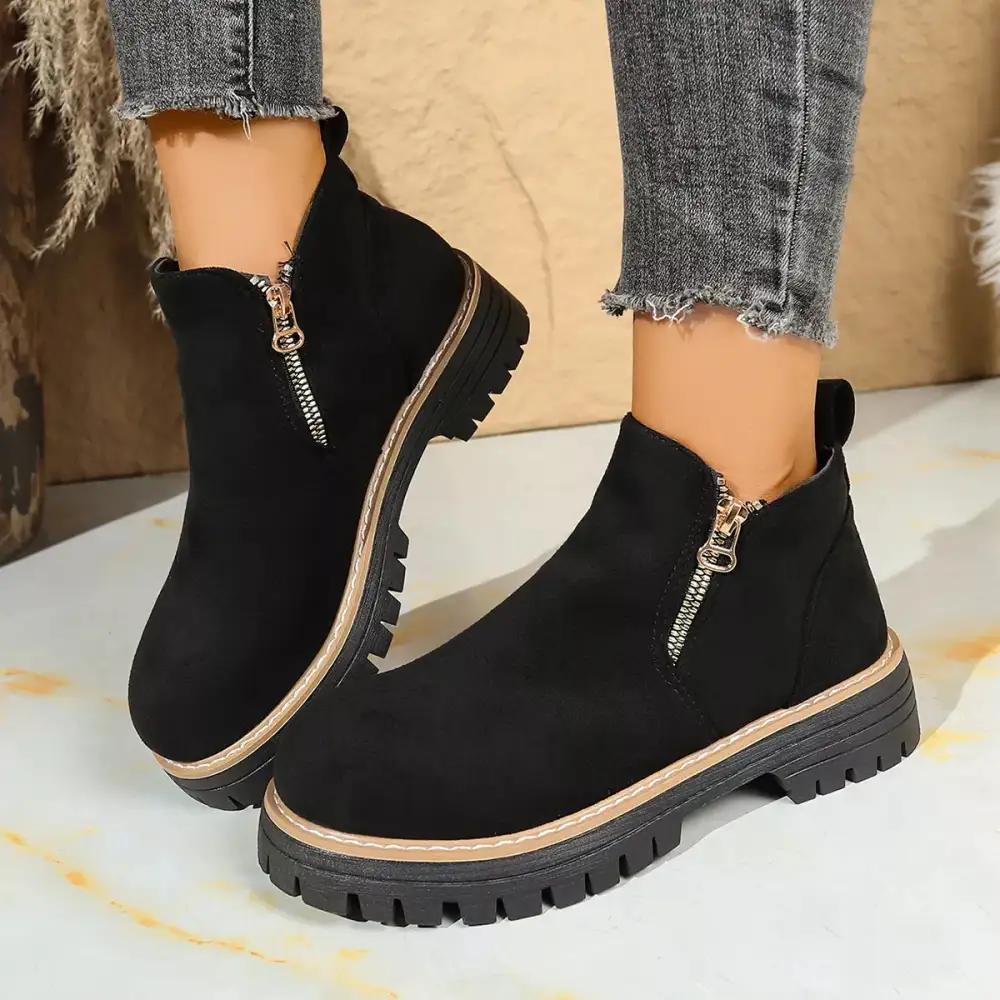 Classic Round Toe Platform Boots