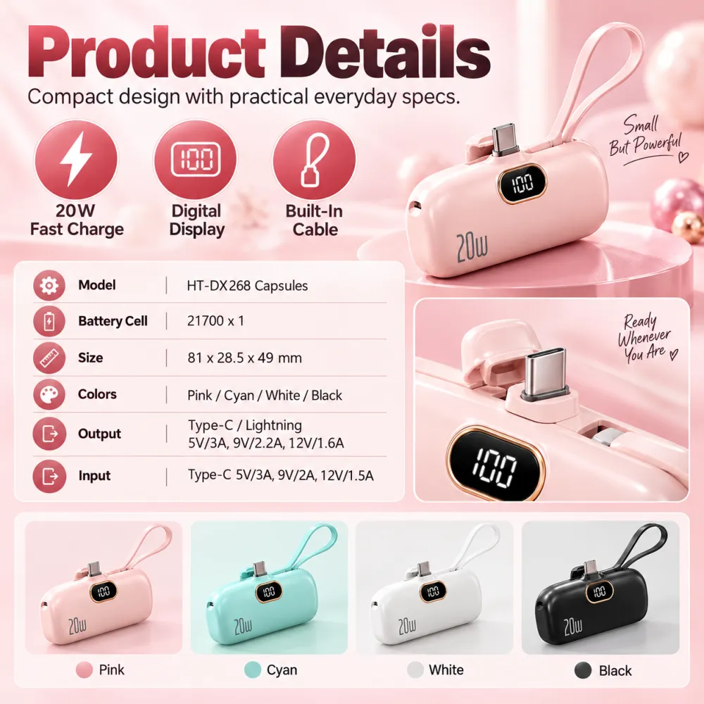 5000mAh Mini Draagbare Lader Power Bank voor Telefoo