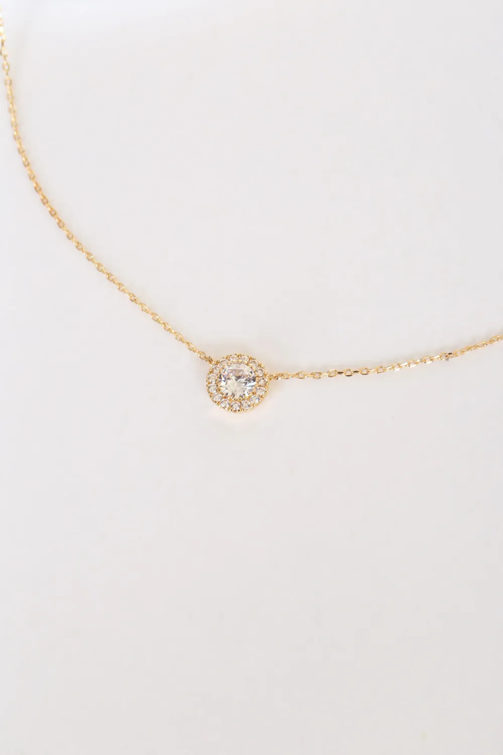 Luxurious And Exquisite Crystal Pendant Gold Necklace
