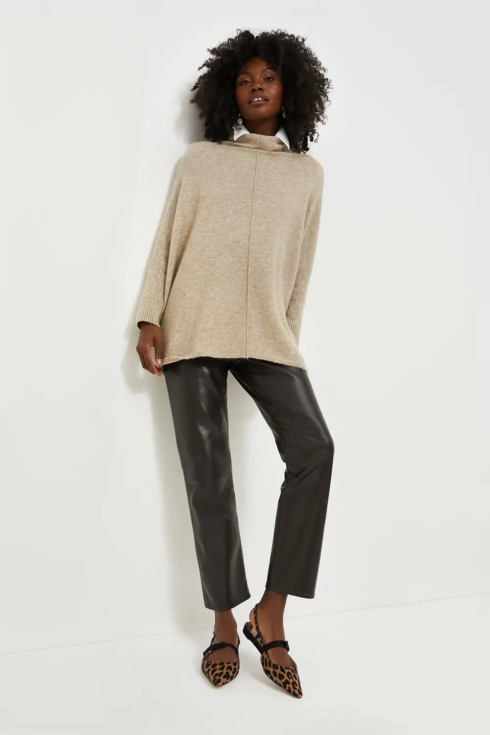 Exclusive Taupe Turtleneck Soft Sweater