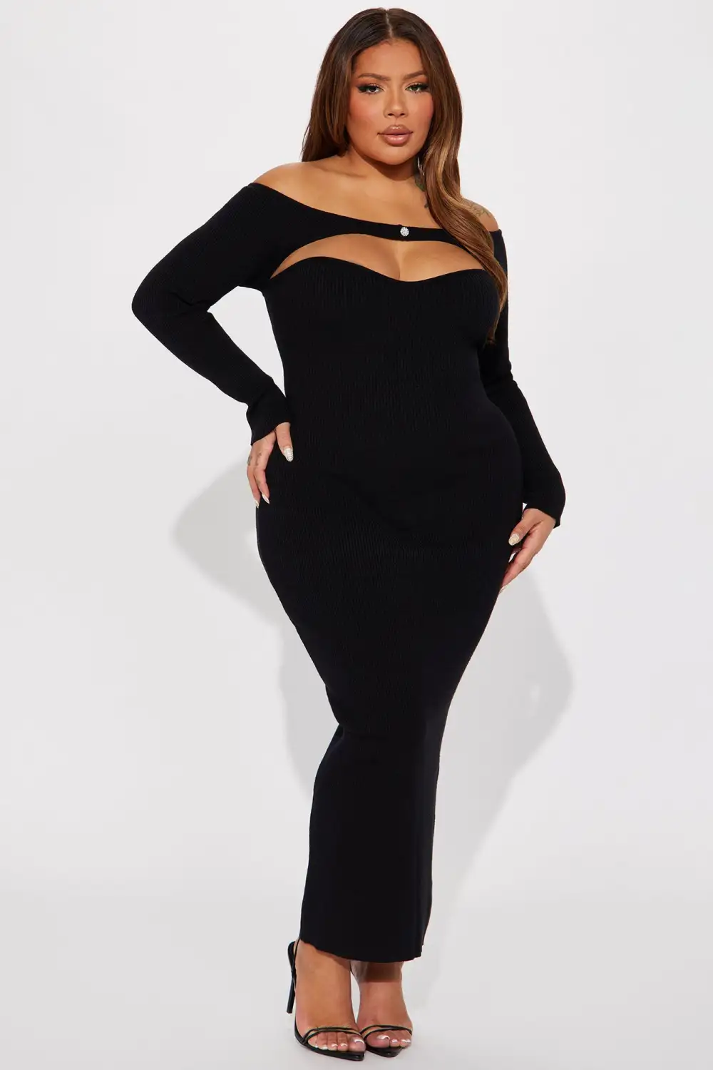 Aspen Sweater Maxi Dress - Black