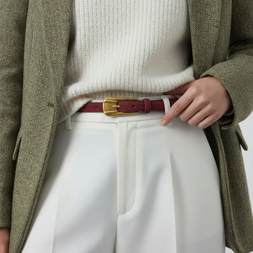 Everyday Skinny Belt with Golden Buckle