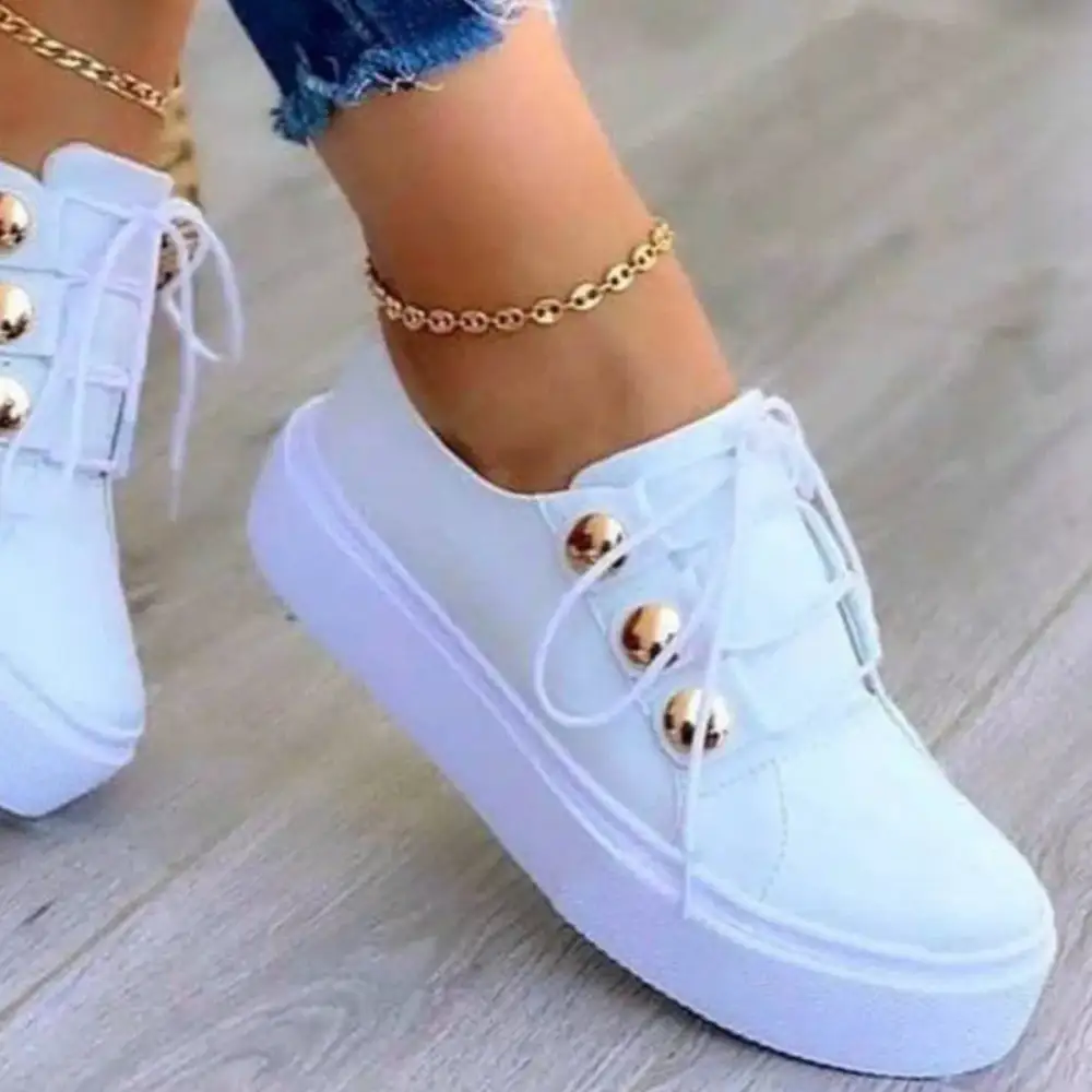 Modern Round Toe Platform Sneakers