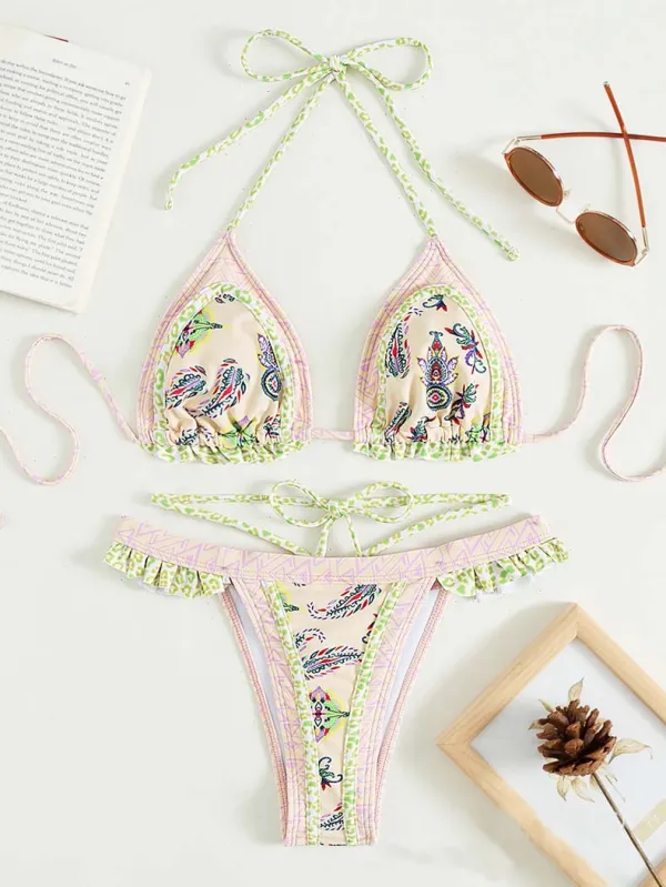 Artisan Print Tie Bikini Set