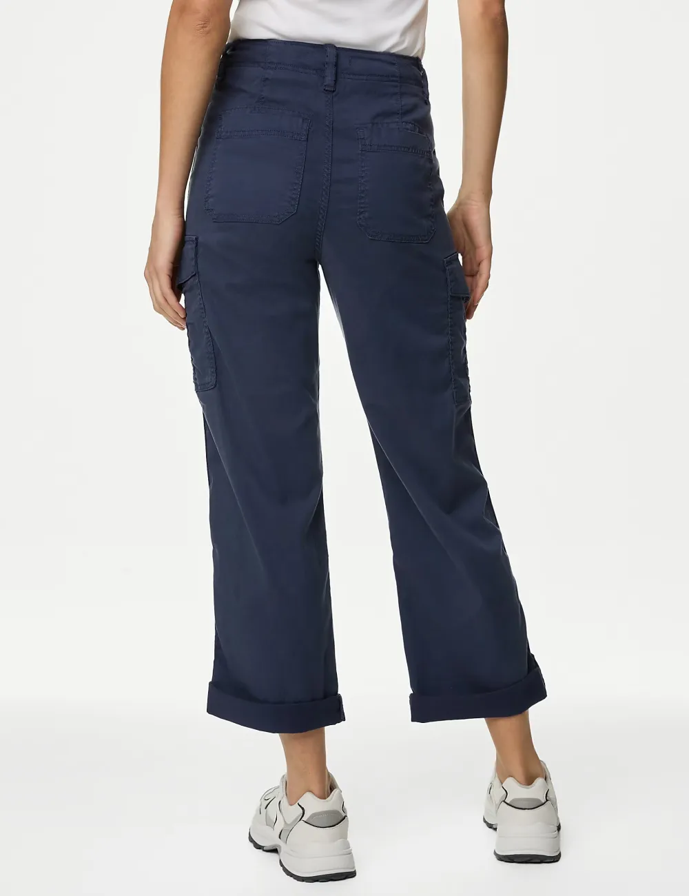 Rich Cargo Tea Dyed Cropped Trousers
