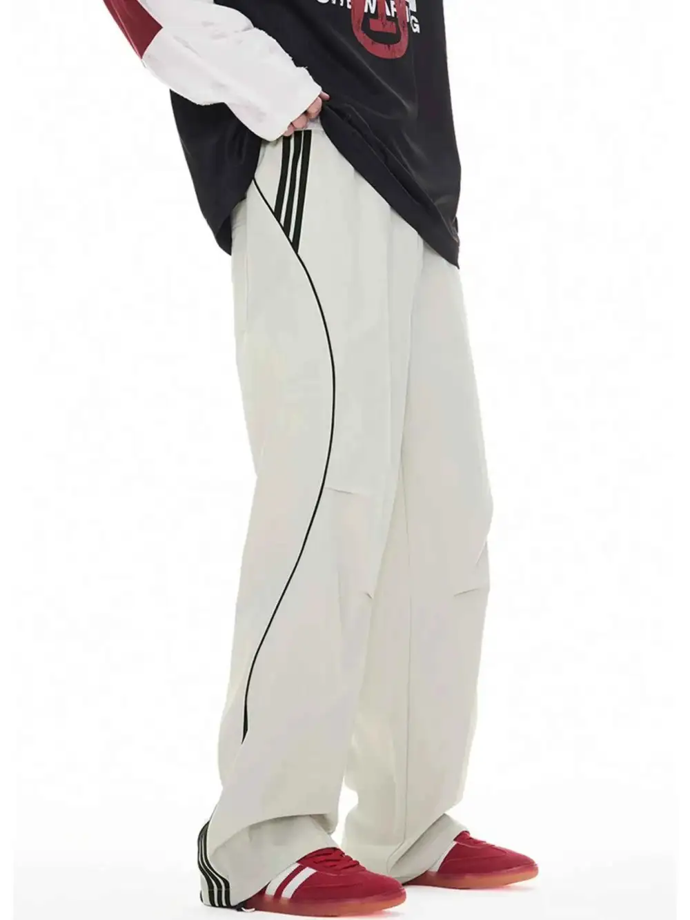 Stripe Wide Leg Cargo Pants