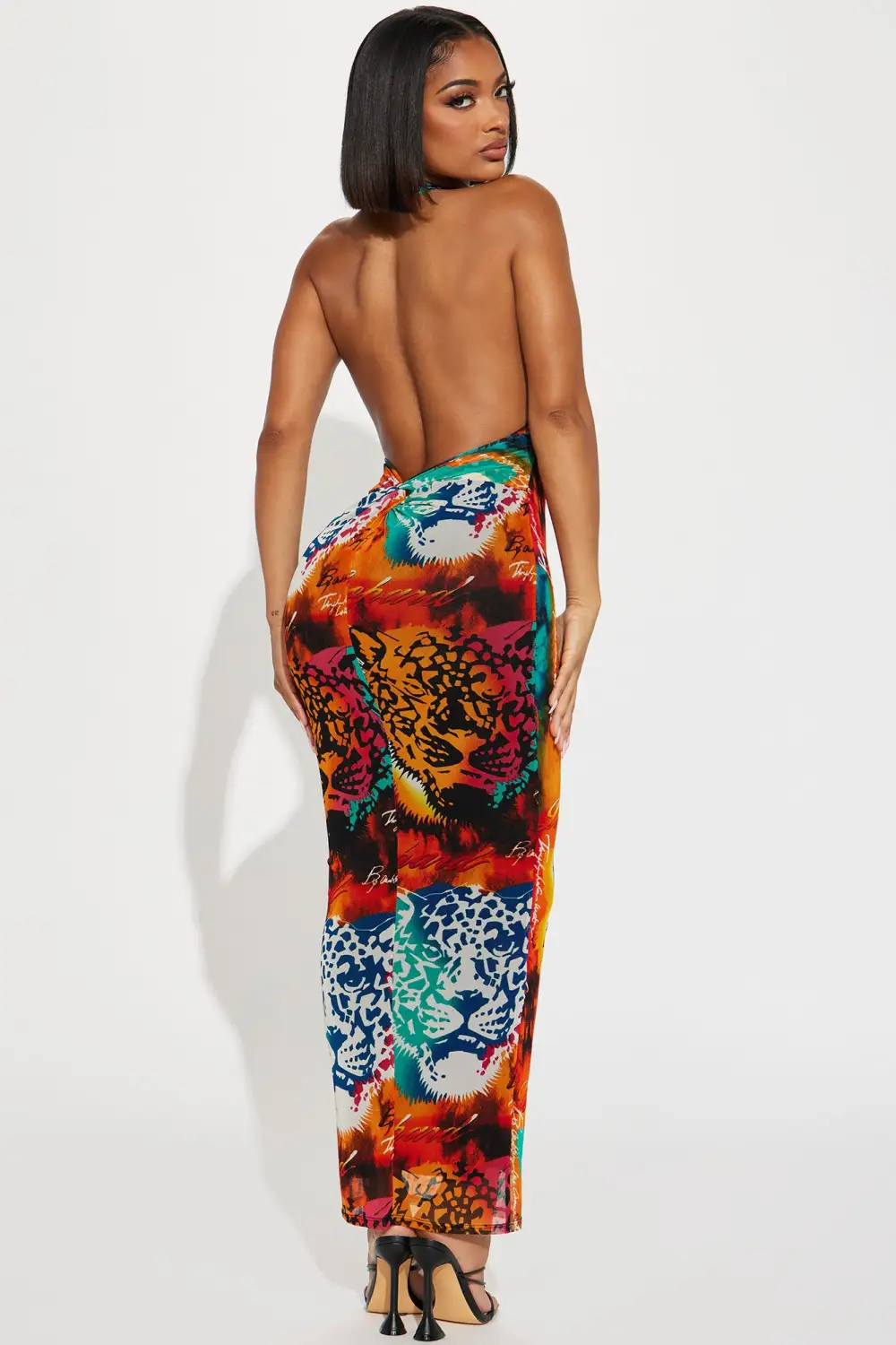 Safari Nights Mesh Maxi Dress - Multi Color