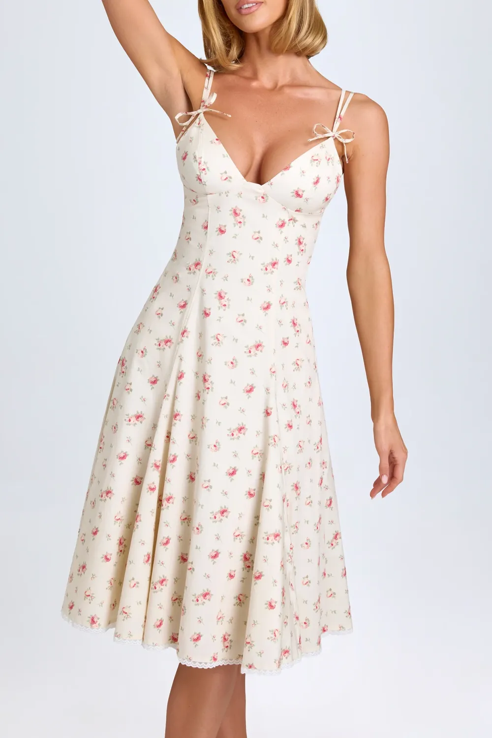Pure Cotton Breathable Girly Bowknot Ladies Dress