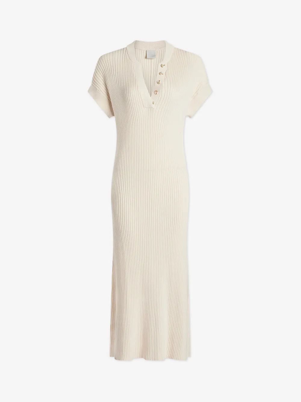 V-Neck Knit Midi Dress