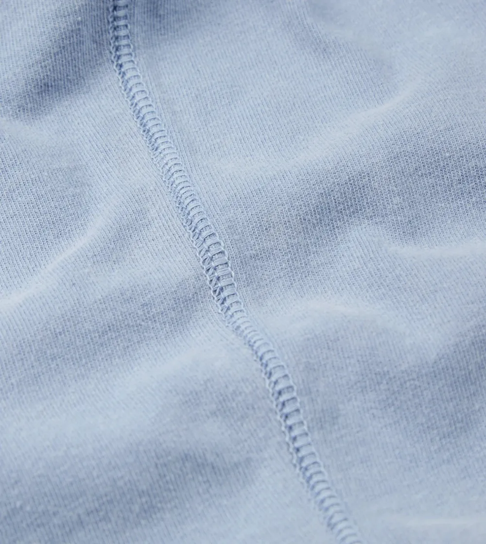 Casual Style Light Indigo Cotton Crew Neck Hiking T-Shirt