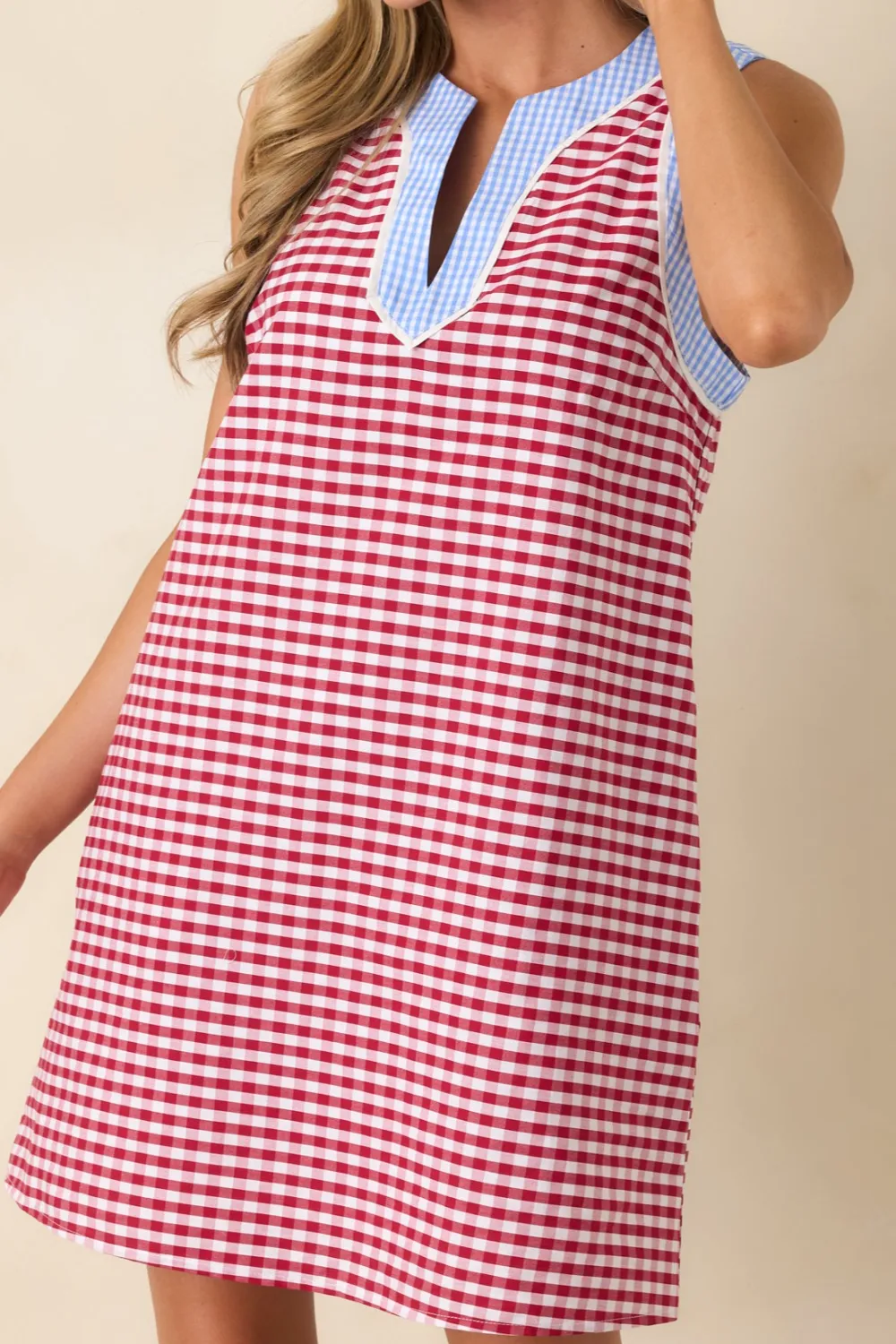 Gingham Cherry Mini Dress