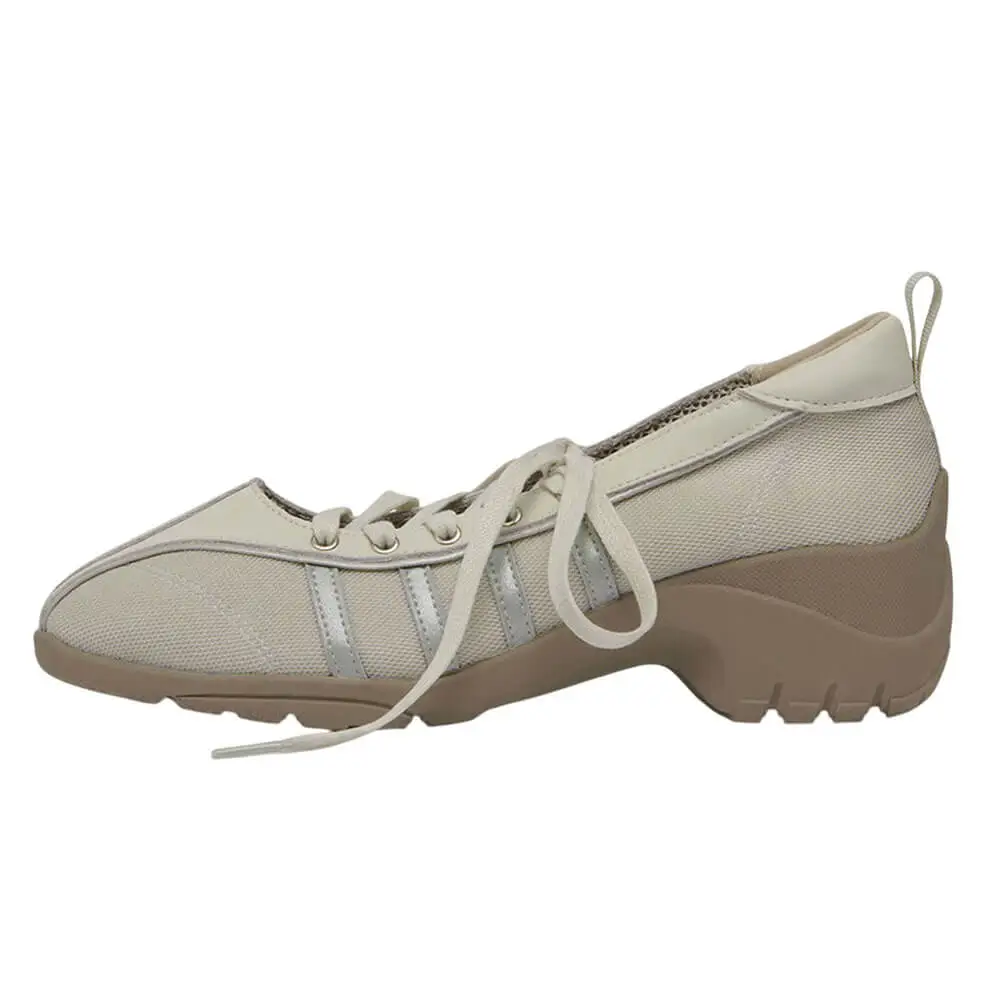 Model Lace Up Ballet Heeled Sneakers