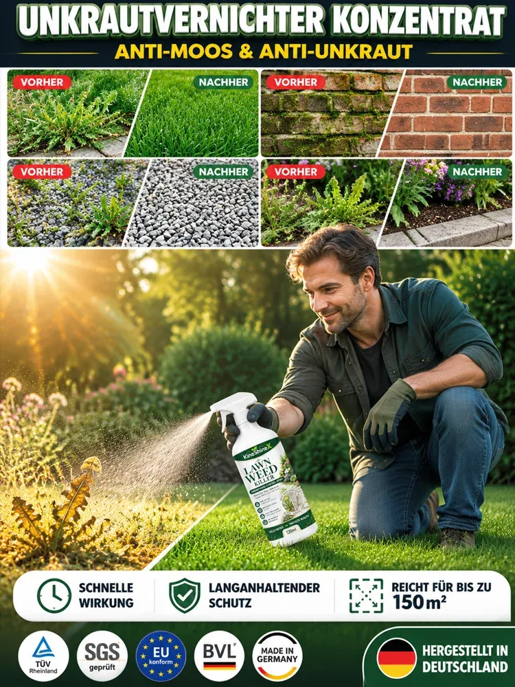 Unkrautvernichter für Gartenrasen Spray