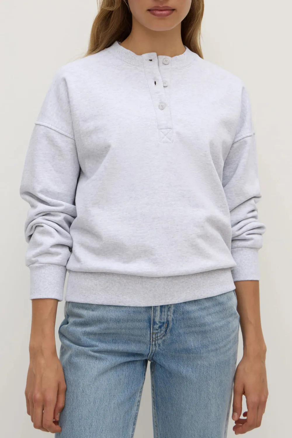 Front Button Style Round Neck T-Shirt