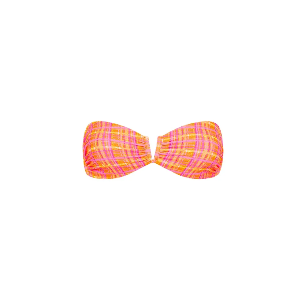 Multicolor V Strapless Bandeau Bikini Top