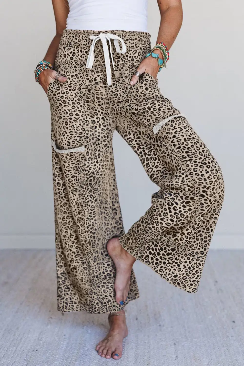 Animal Wide Leg Knit Pants