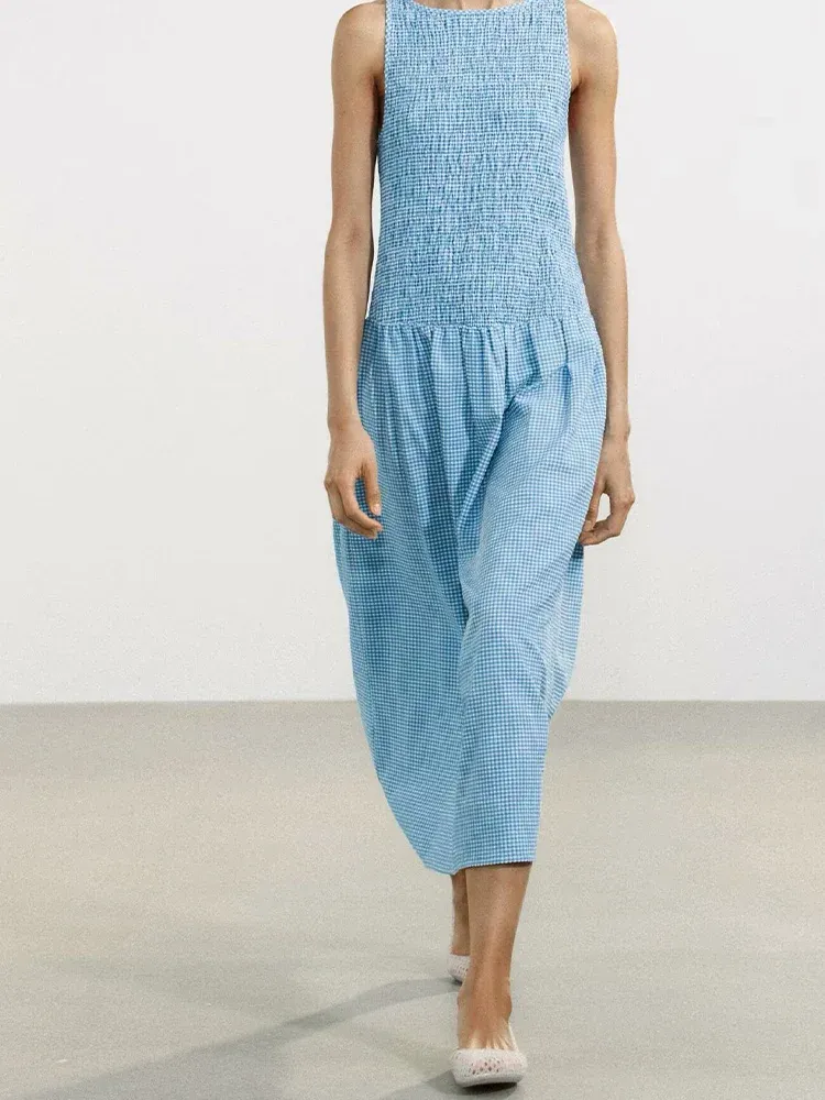 Crew Neck Sleeveless Midi Dress