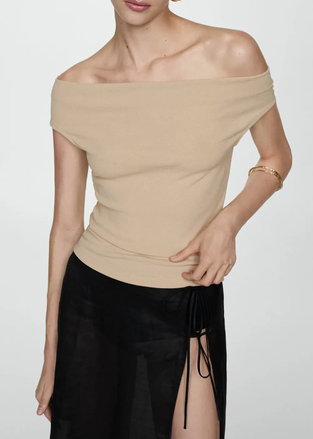 Draped neckline top