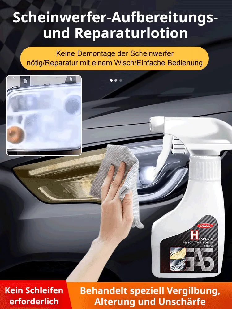 【5 Sekunden Renovierung】Flüssigkeit zur Renovierung und Reparatur von Autoscheinwerfern