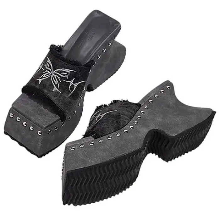 Fairy Grunge Platform Slide Sandals