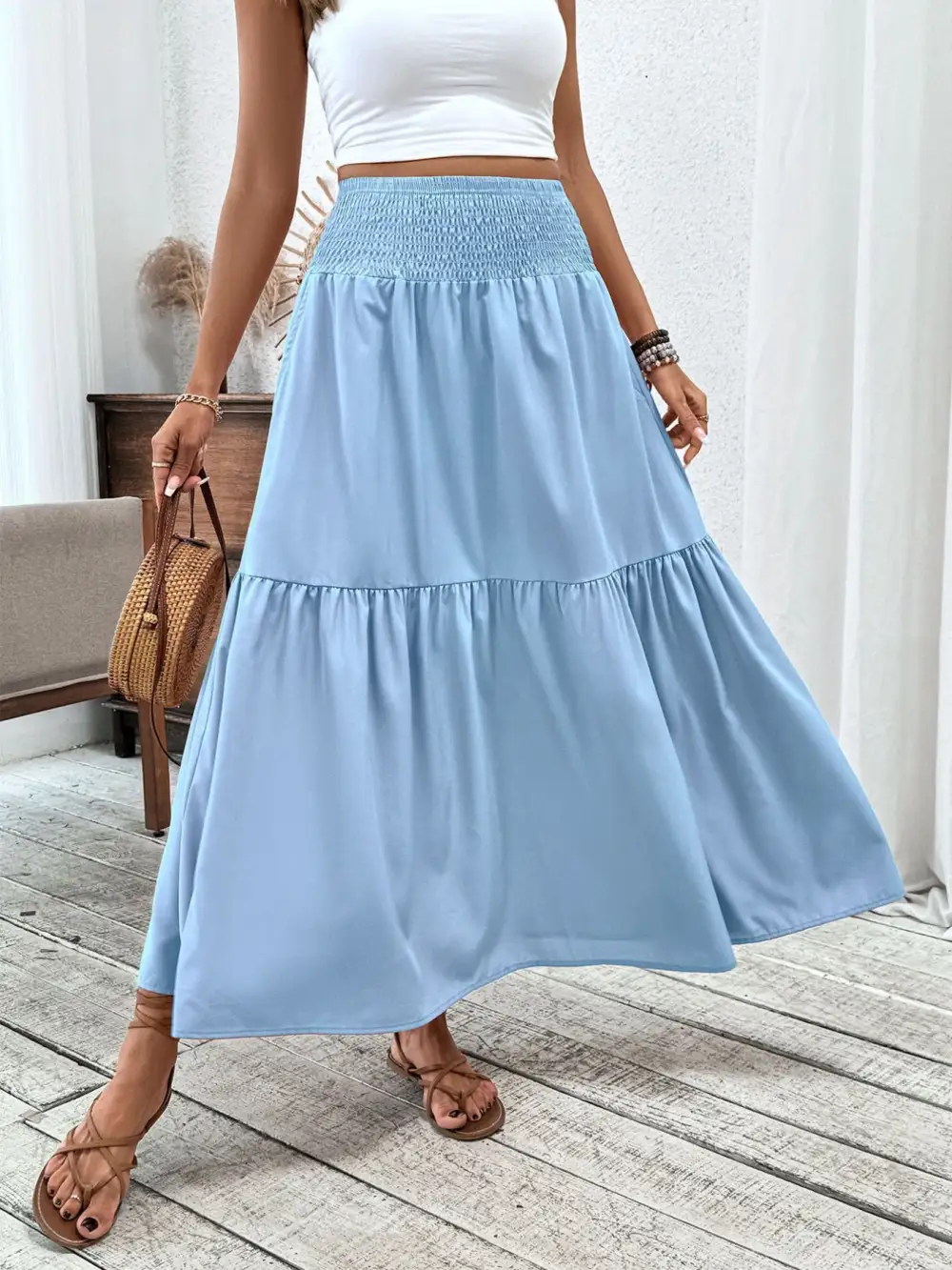 Tiered Smocked Skirt