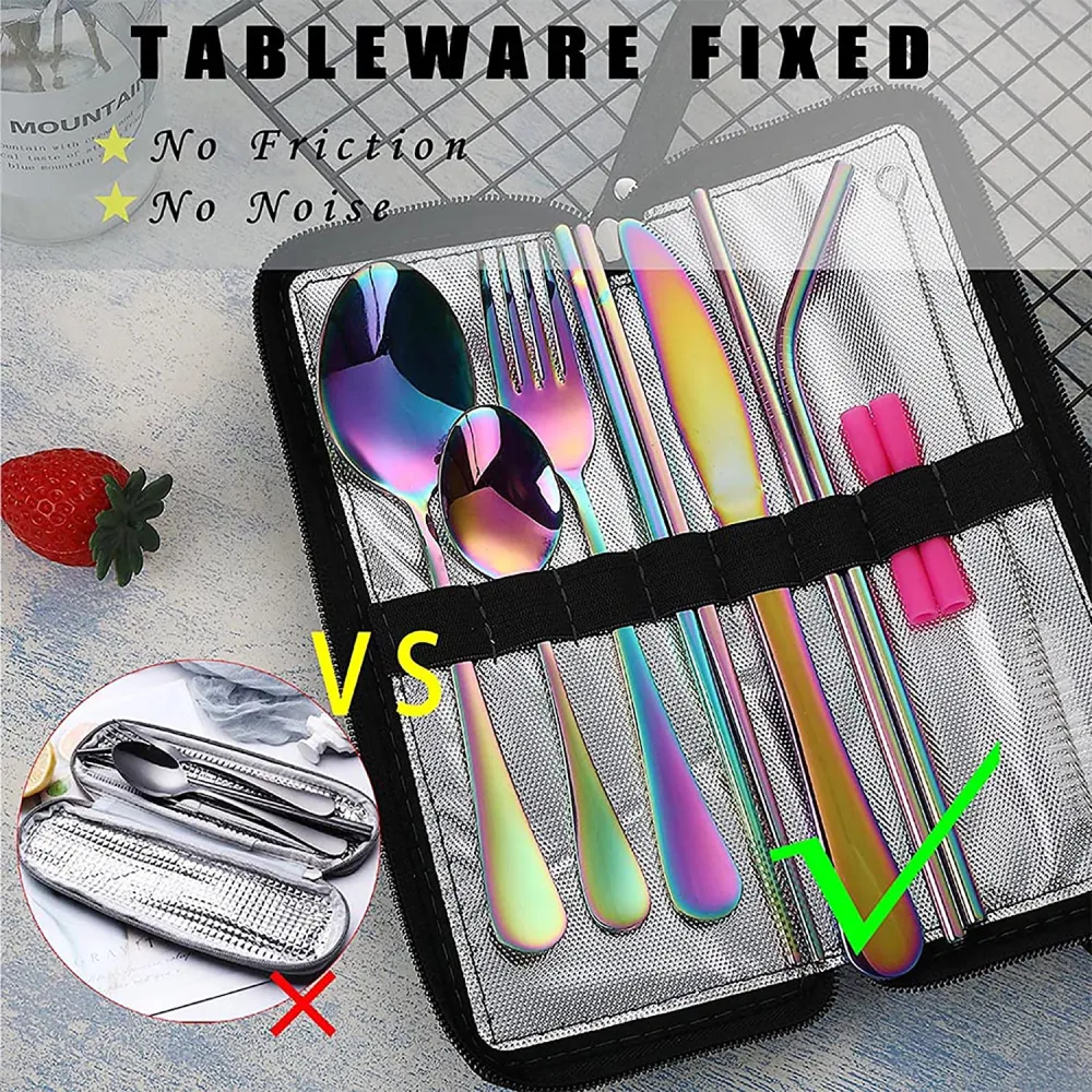 (Store Closing Sale) Portable travel cutlery, reusable silverware