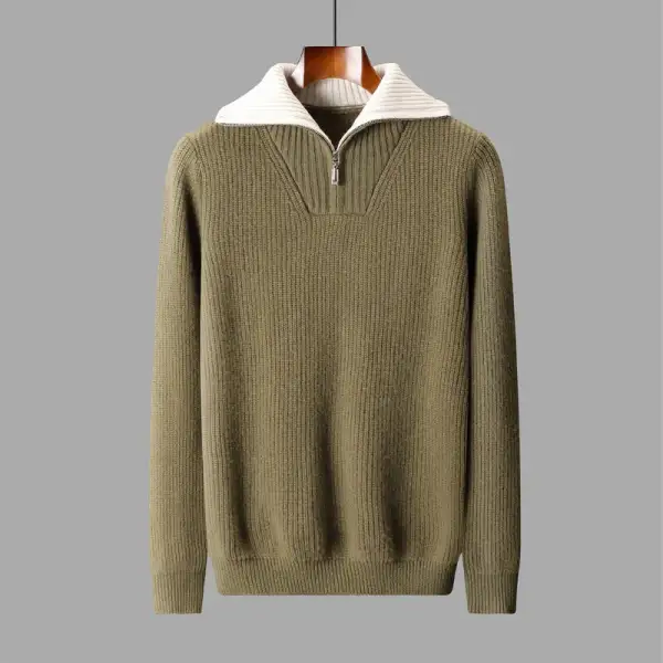 Wool Quarter Zip Pullover
