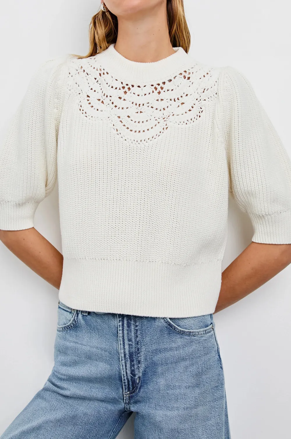 Crochet Round-Neck Women's Top