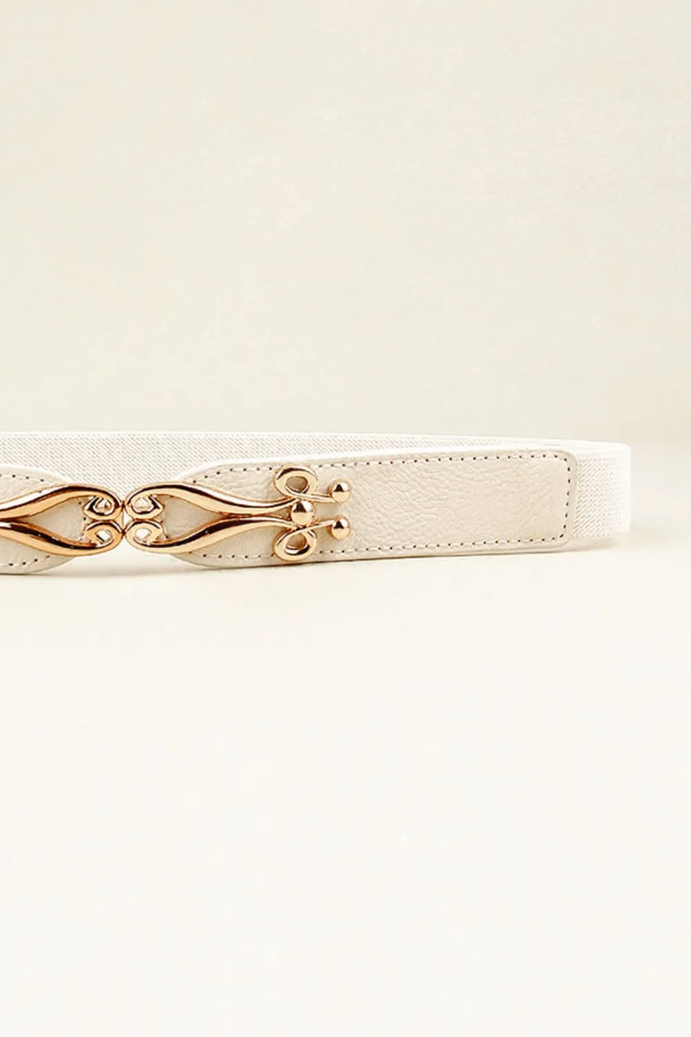 Polished Buckle Stretch Belt