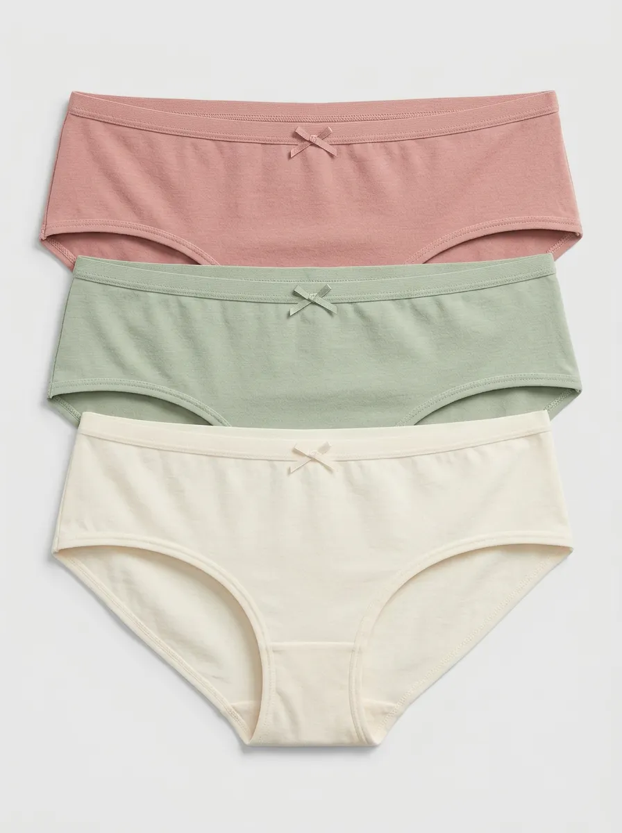 Classic Bow-Detail Women's Three-Piece Panty Set