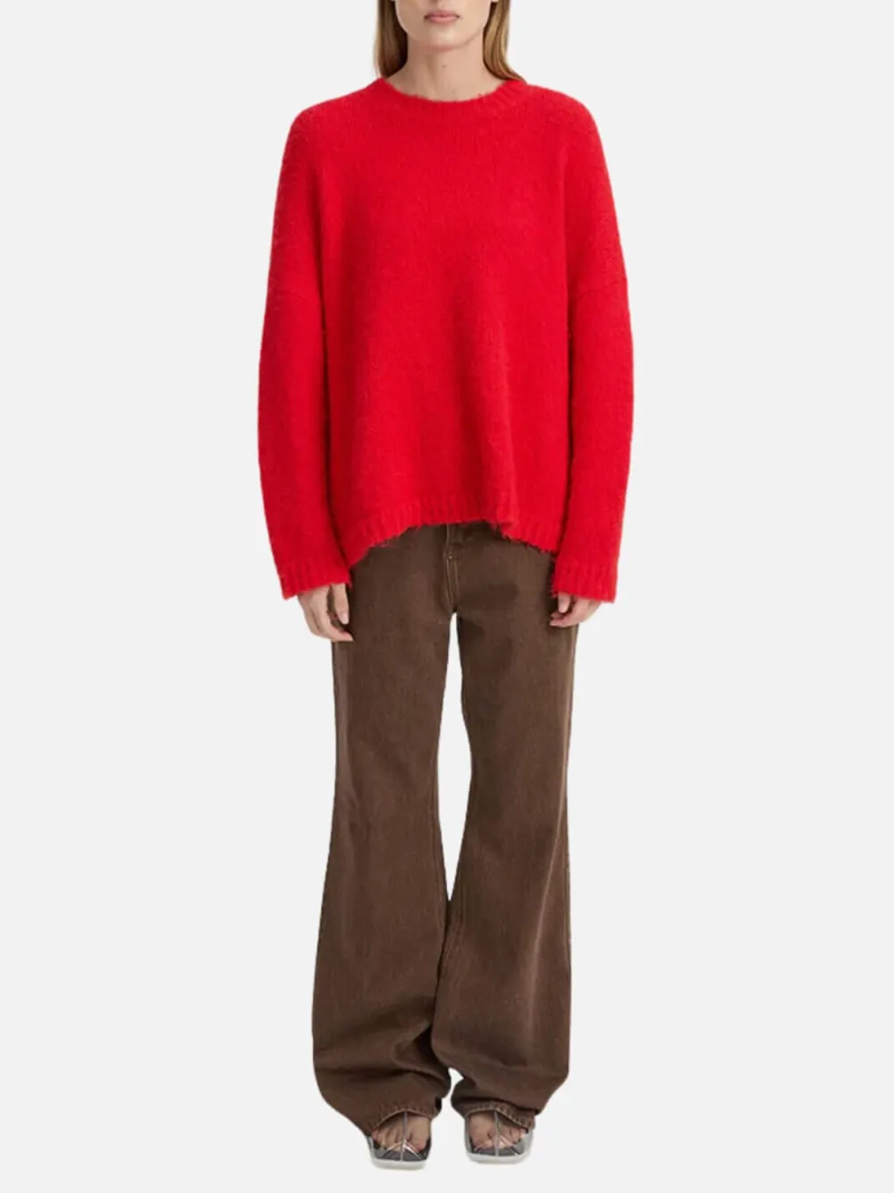Crew Neck Drop Shoulder Sweater