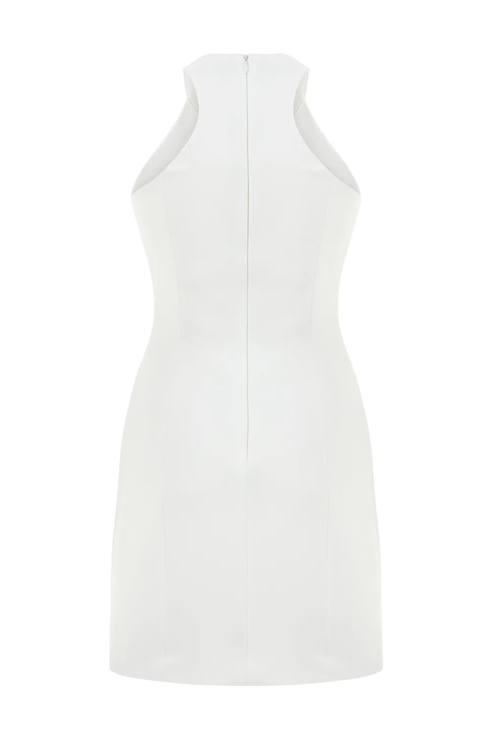 Halter Neck Mini Dress-Black