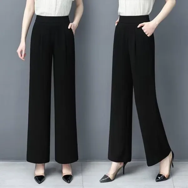 Casual Plain Natural Ankle Pants Pocket Stitching Straight Pants