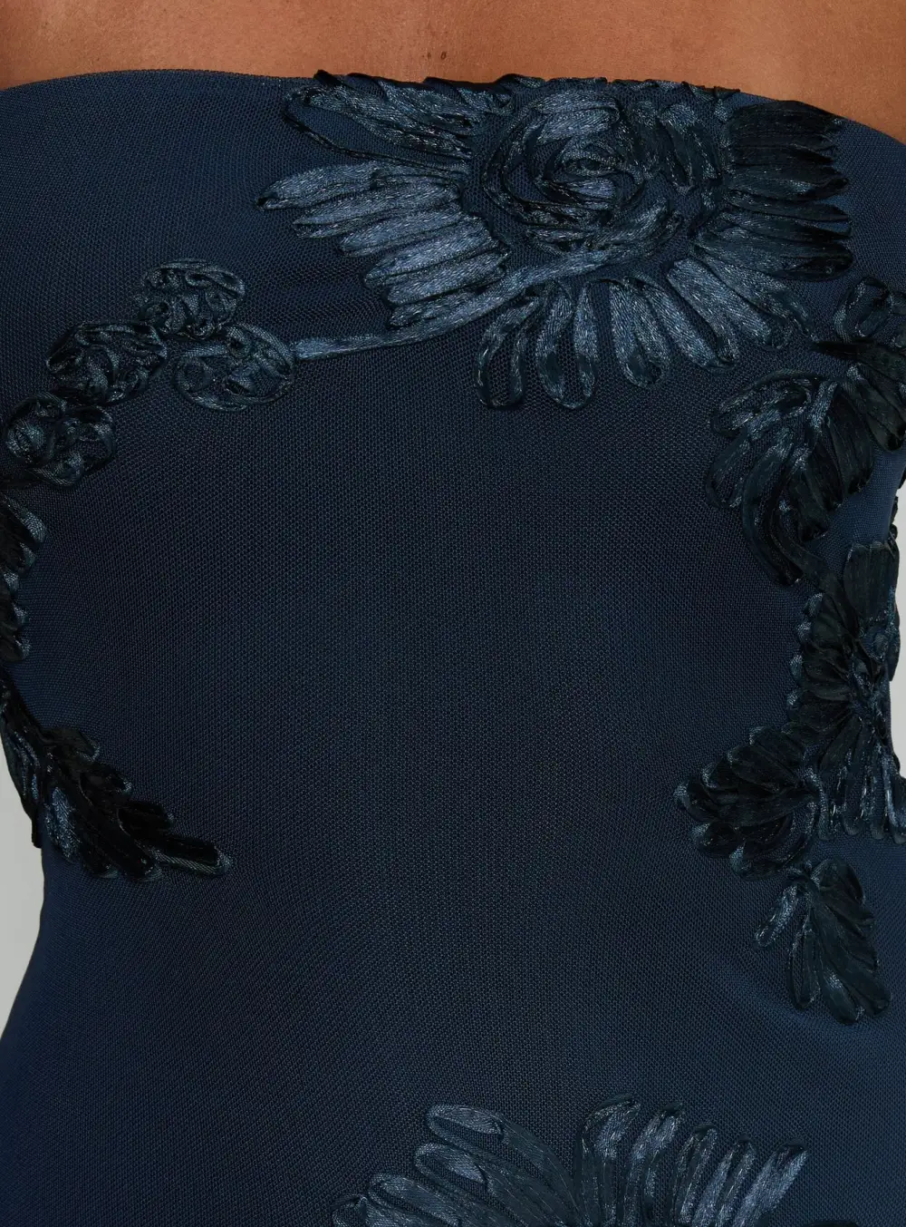 Cutout Detail Strapless Maxi Dress