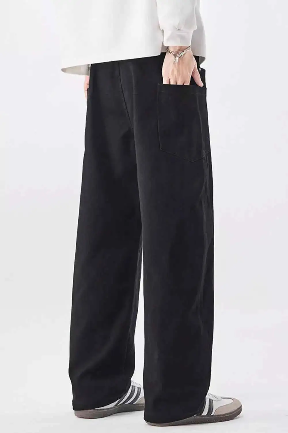 Loose Fit Drawstring Waist Jeans