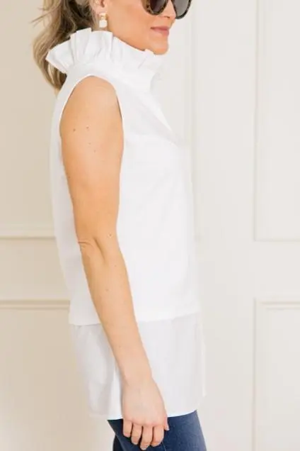 Ruffle Neck Layering Top