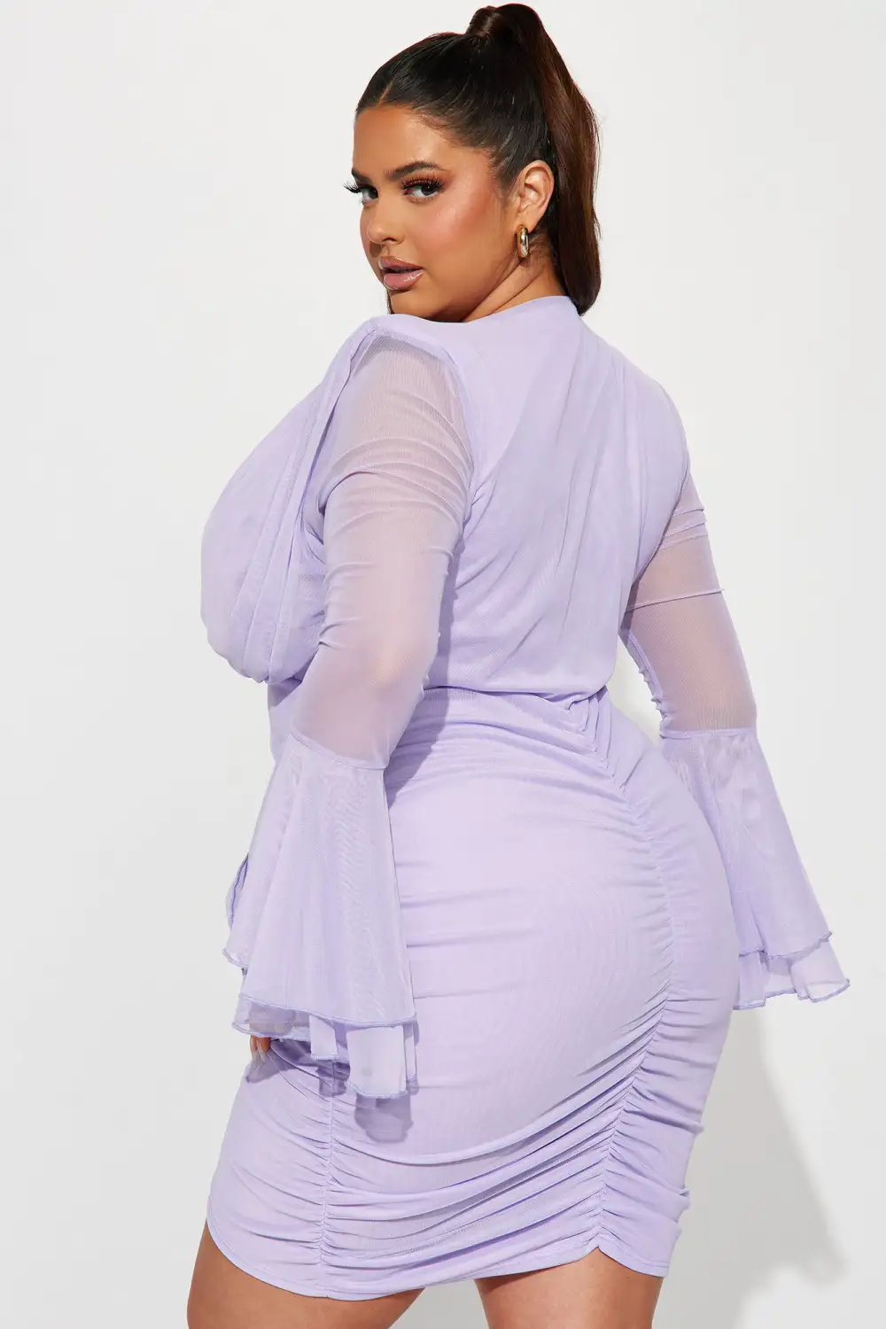 Juliet Ruched Mini Dress - Lavender