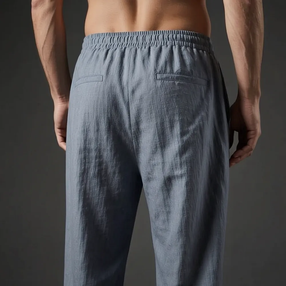 Men's Linen Blend Casual Trousers