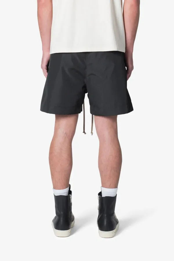 BLACK ELASTIC - WAIST CASUAL SHORTS
