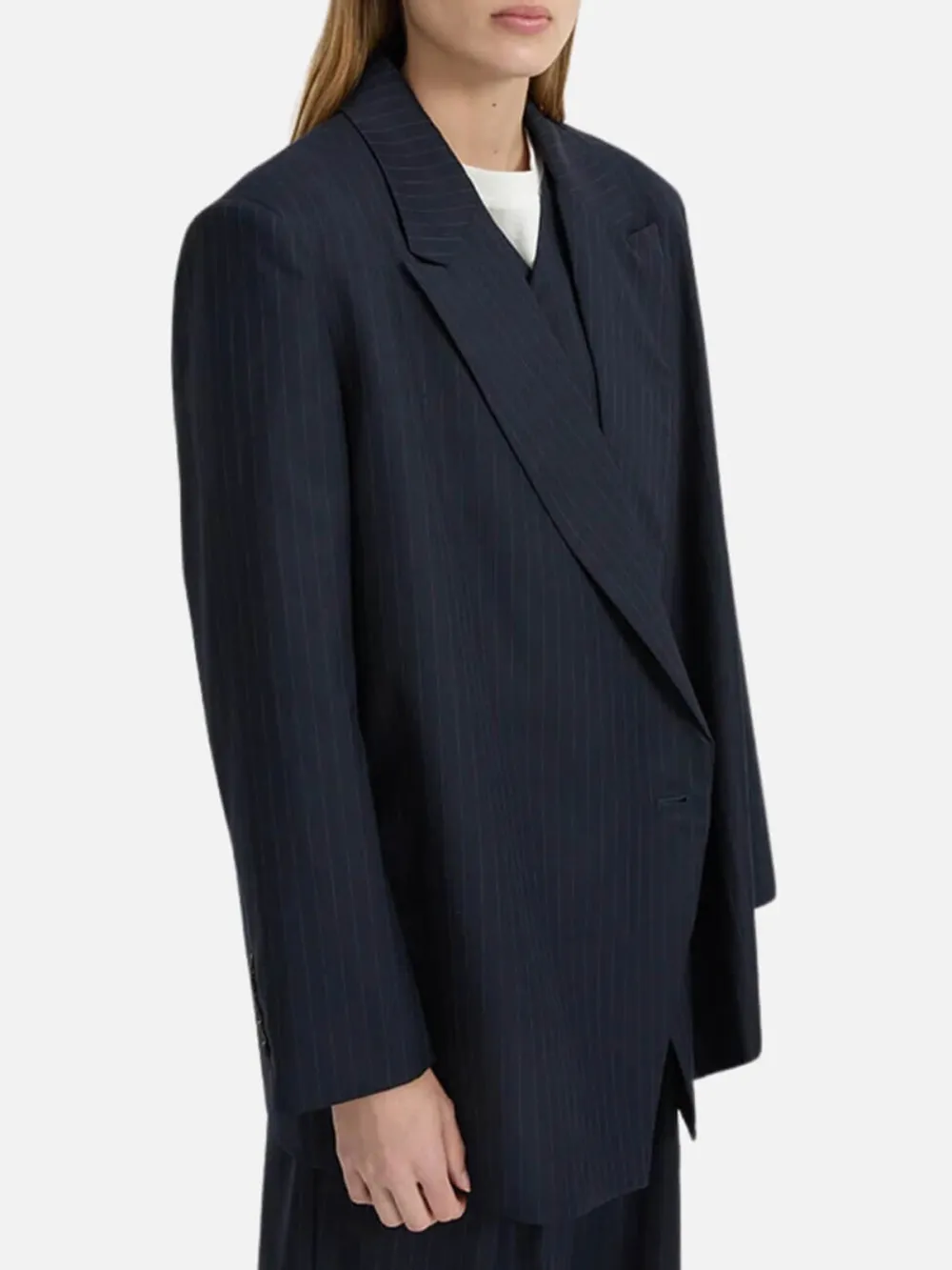 Wool-Blend Lapel Blazer