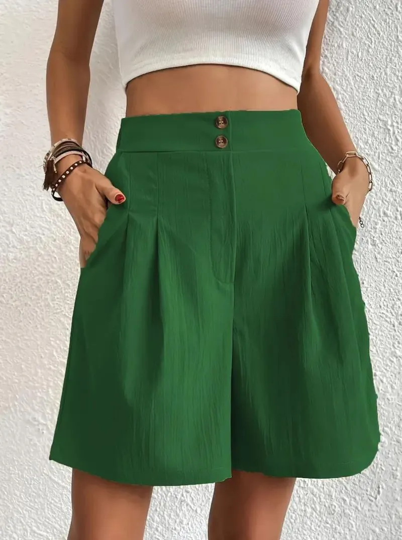 High Waisted Pleated Shorts