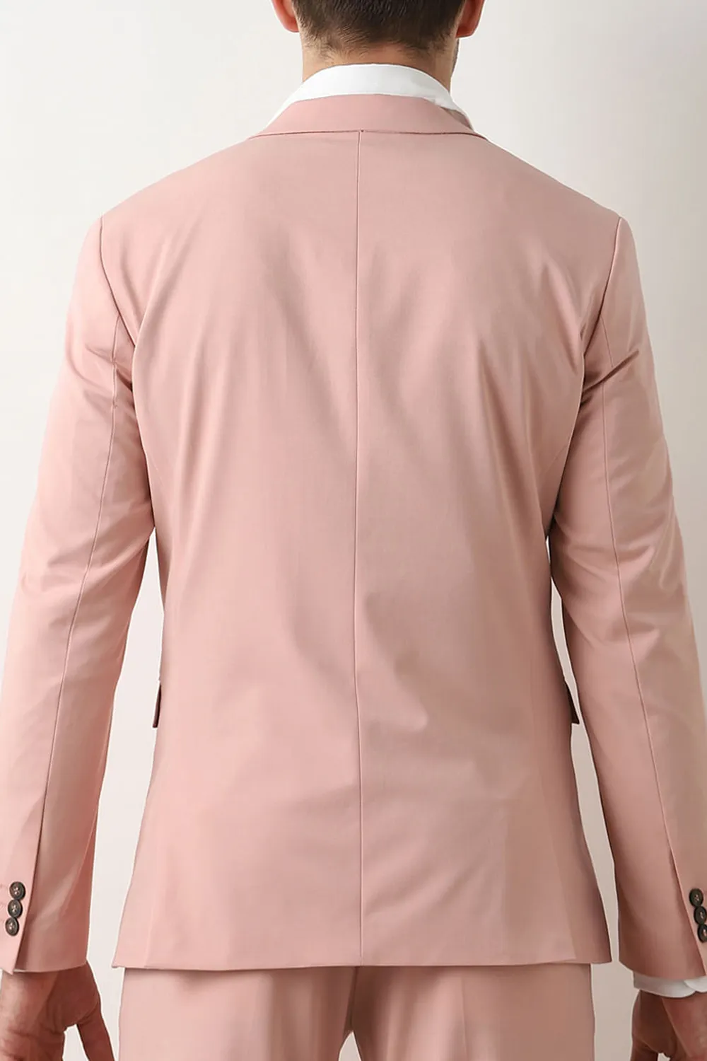 Pink Single Breasted Suit-Set Blazer