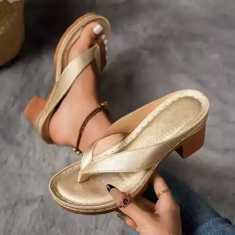 Classic Toe-Post Block-Heel Sandals