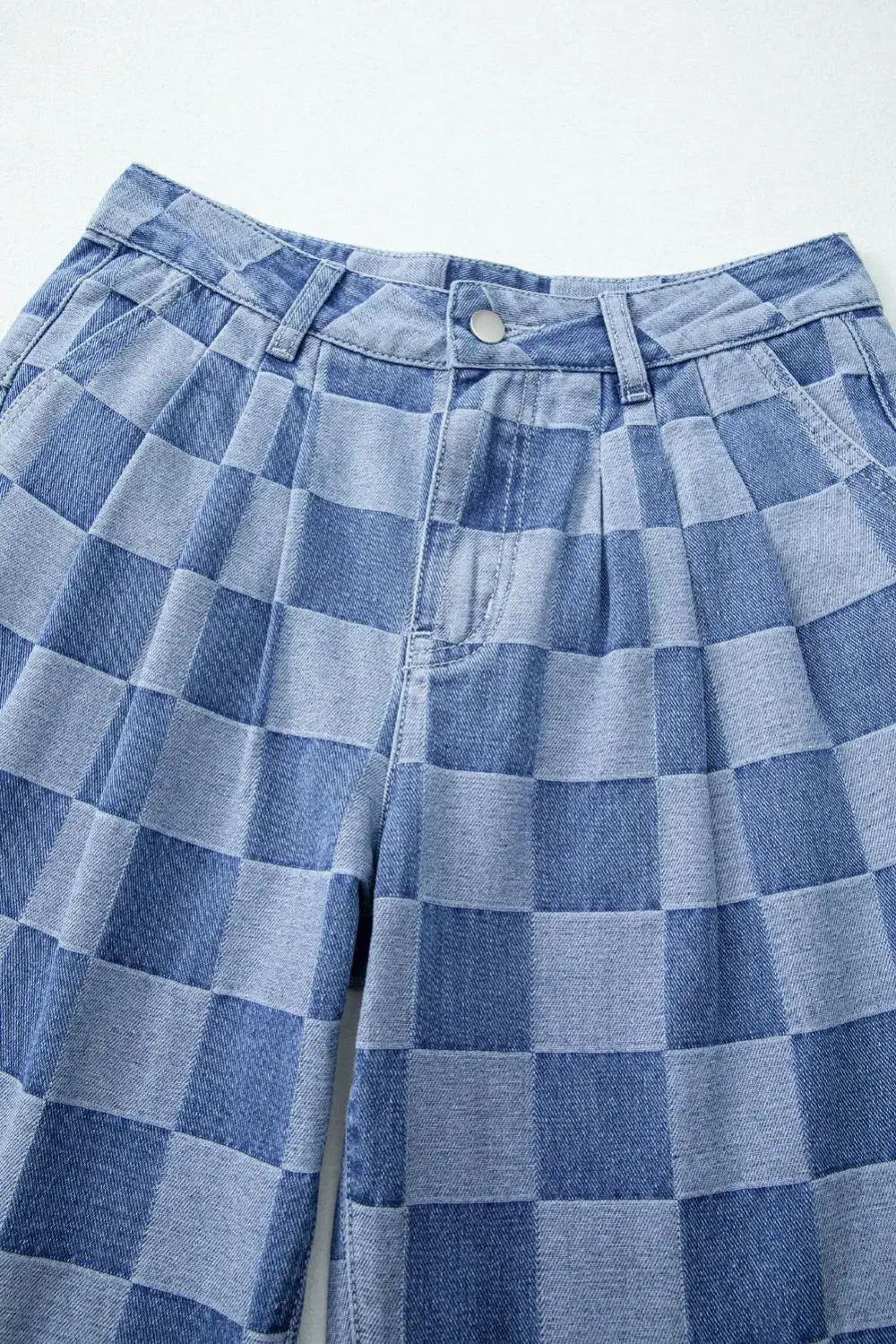 Wide Leg Checkered Dusk Jeans