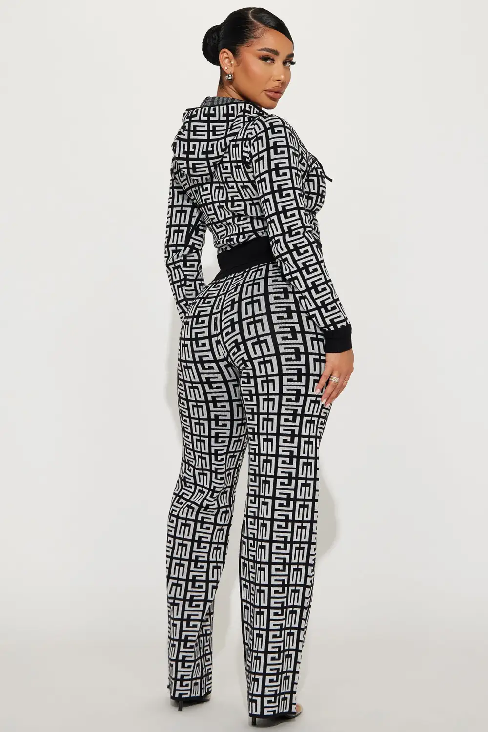 Got A Crush 3 Piece Pant Set - Black/White