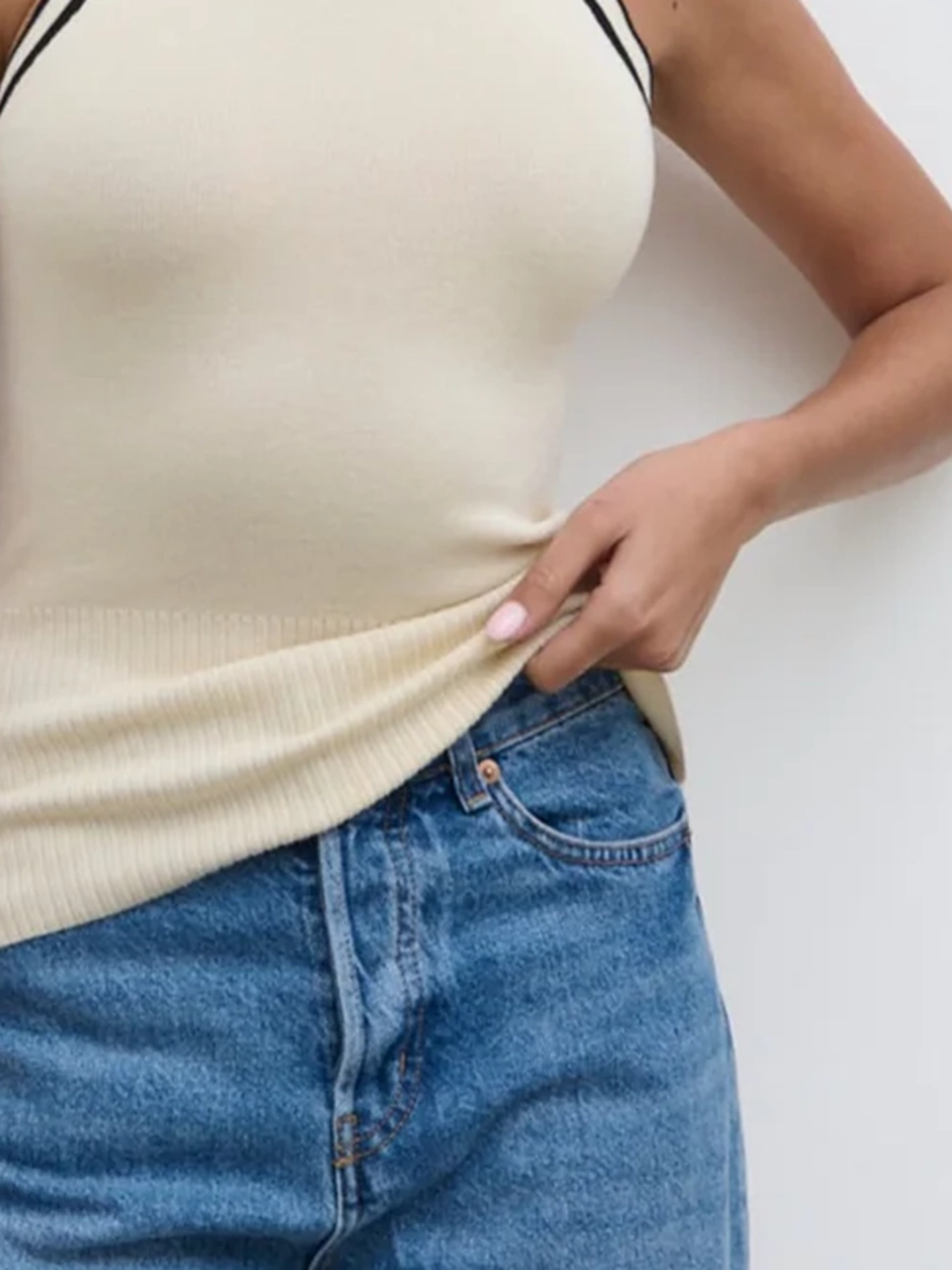 Contrast Knit Top