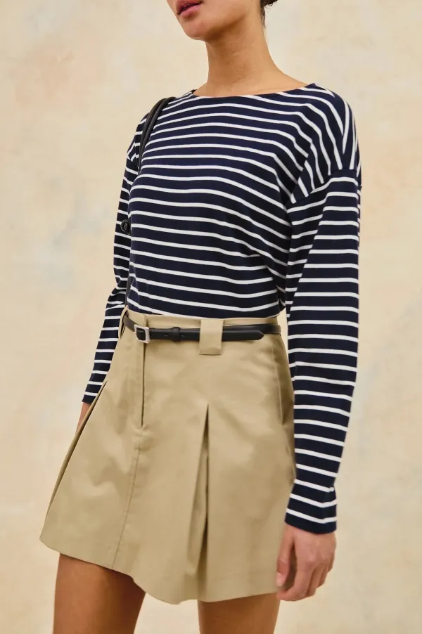 High-Waisted Pleated Short Skirt