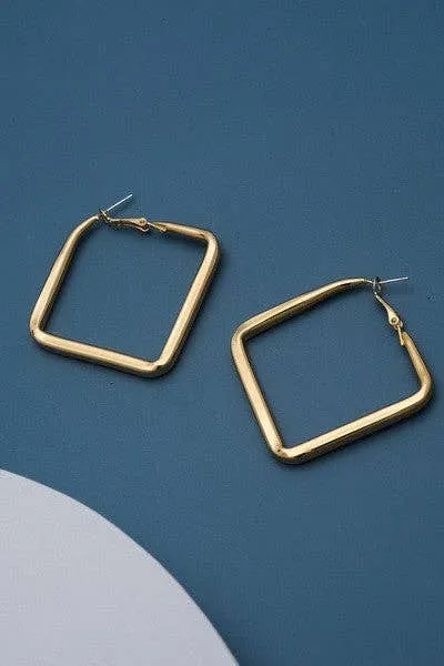 Square Hollow Hoop Earrings